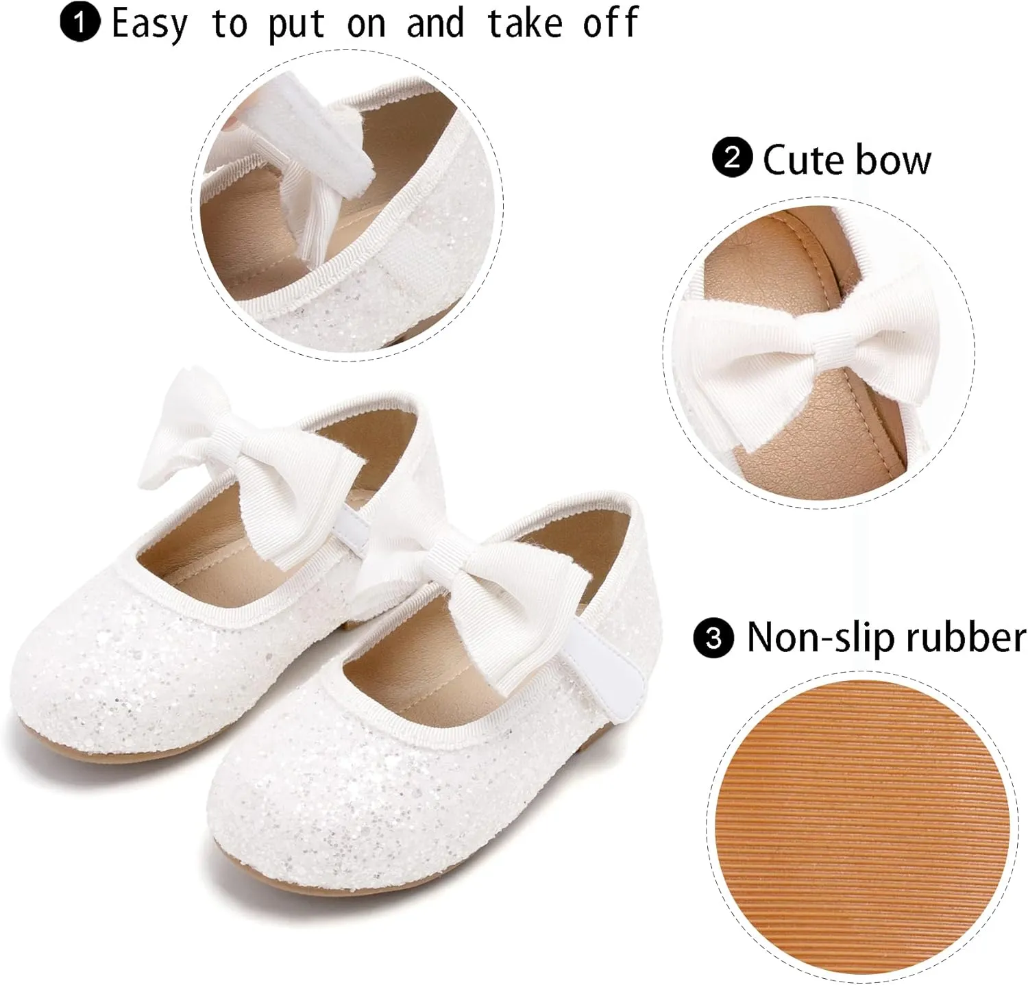 GINFIVE Toddler Girls Dress Shoes Mary Janes Ballerina Flats for Girls Shoes Toddler