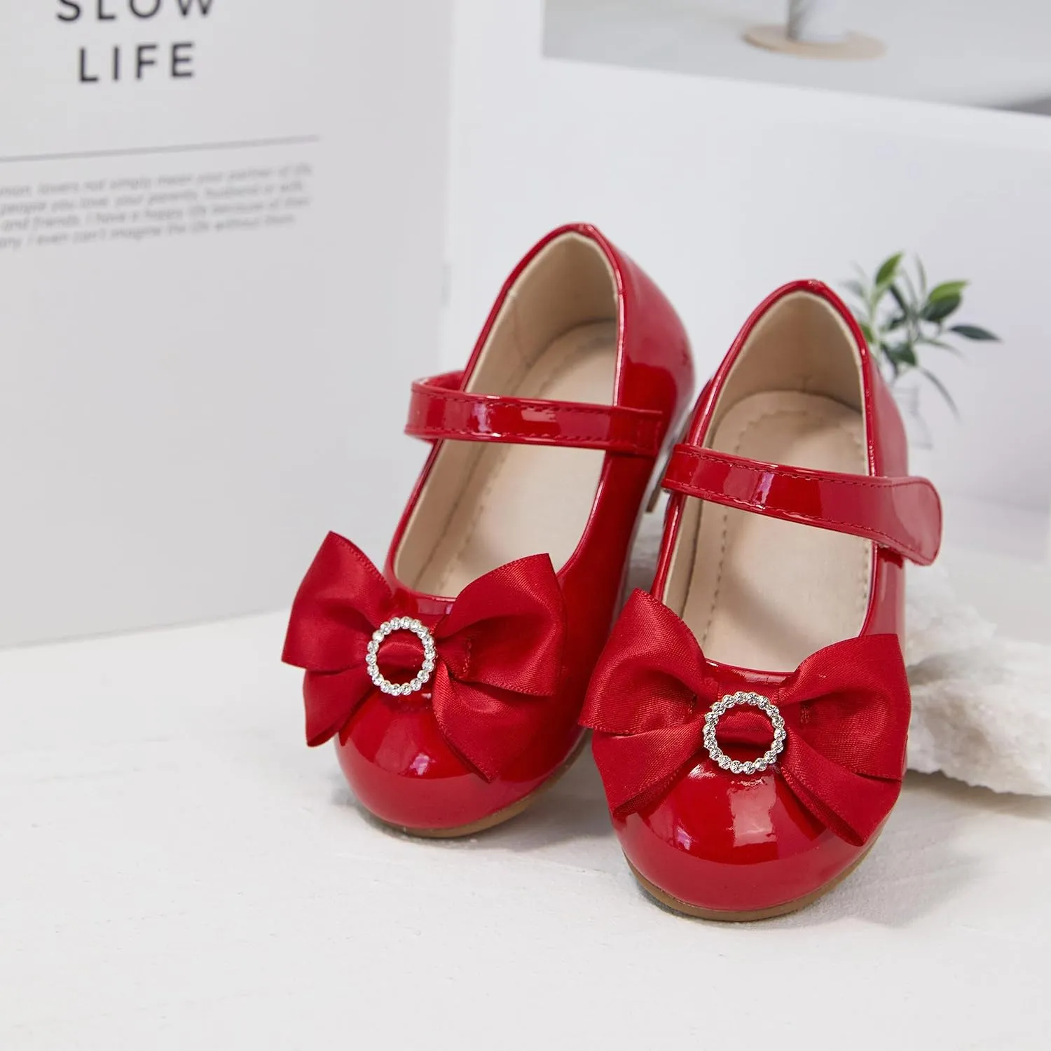 GINFIVE Toddler Girls Dress Shoes Mary Janes Ballerina Flats for Girls Shoes Toddler