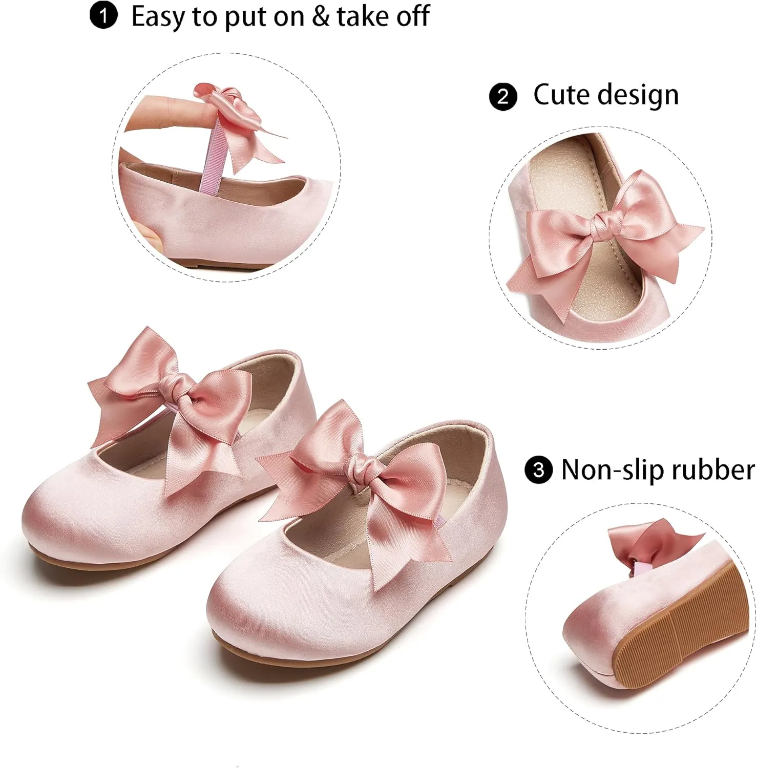 GINFIVE Toddler Girls Dress Shoes Mary Janes Ballerina Flats for Girls Shoes Toddler