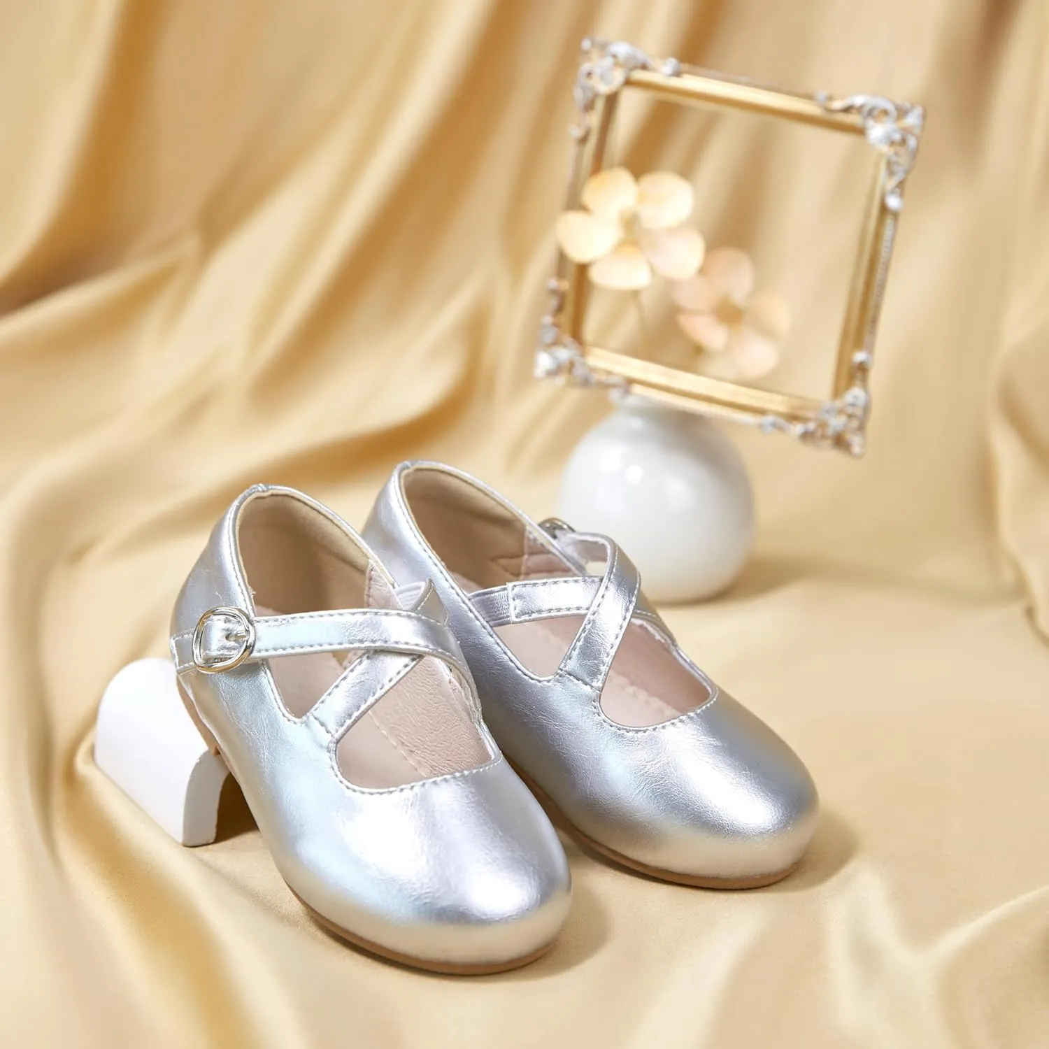 GINFIVE Toddler Girls Dress Shoes Mary Janes Ballerina Flats for Girls Shoes Toddler
