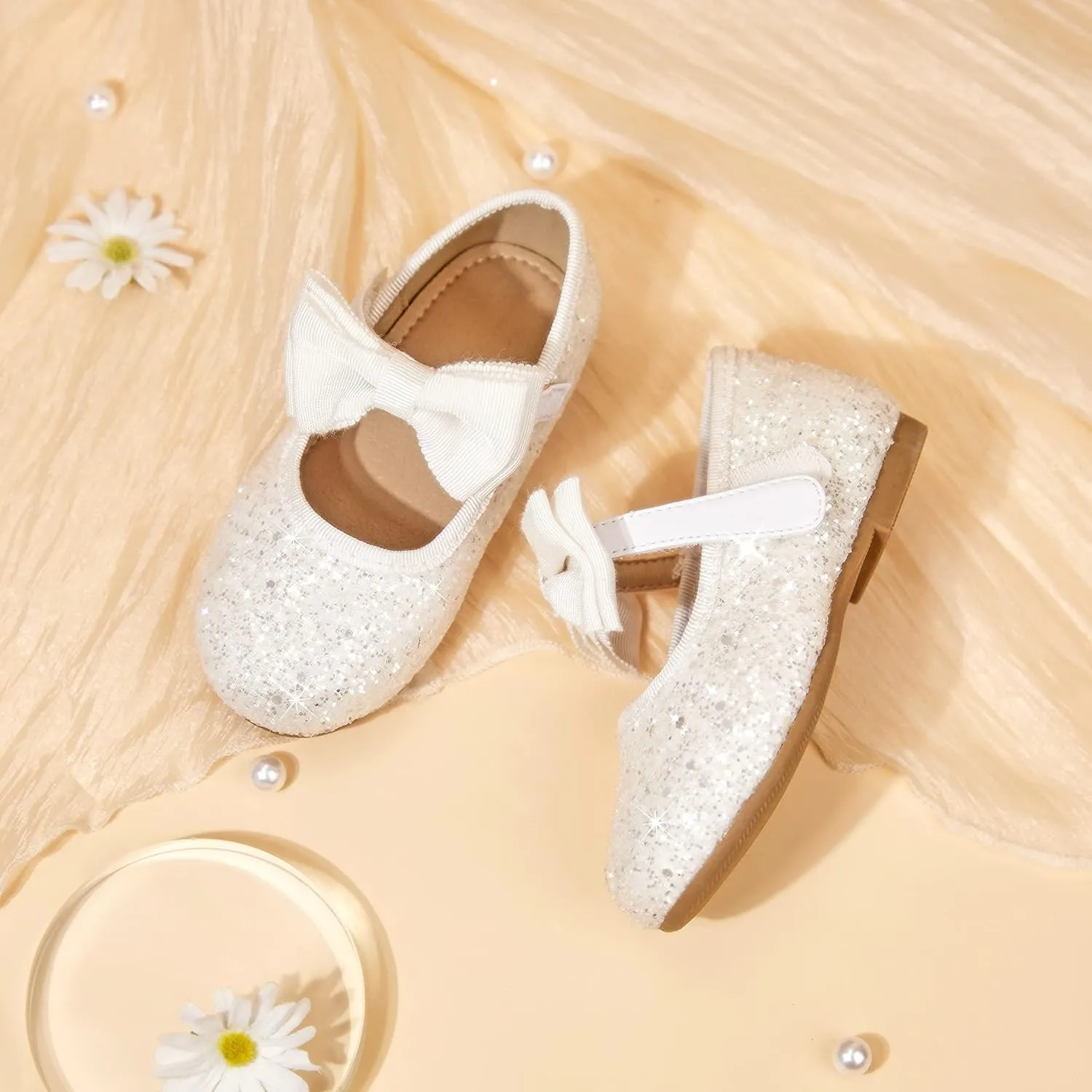 GINFIVE Toddler Girls Dress Shoes Mary Janes Ballerina Flats for Girls Shoes Toddler