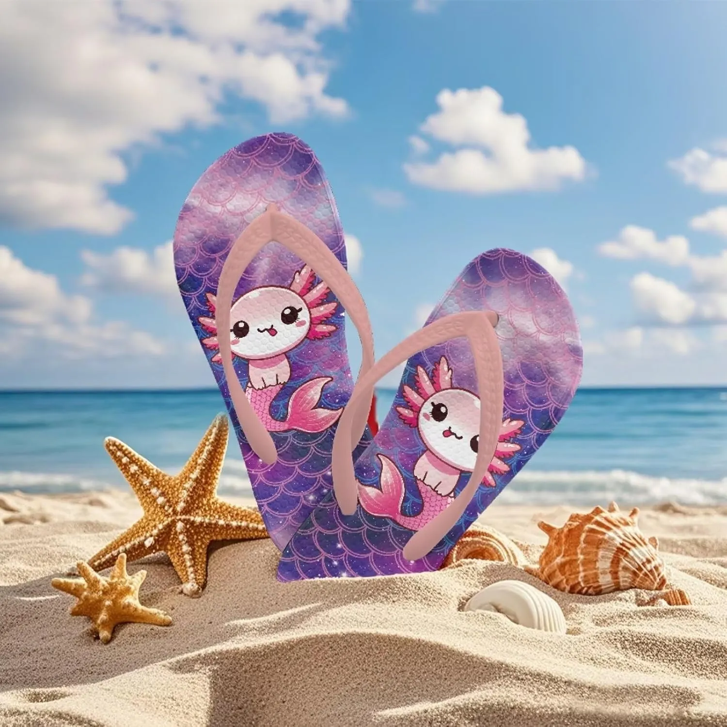 Girls Boys Cartoon Animal Print Flip Flops Sandals Kids Water Shoes Thong Beach Slides Quick Dry
