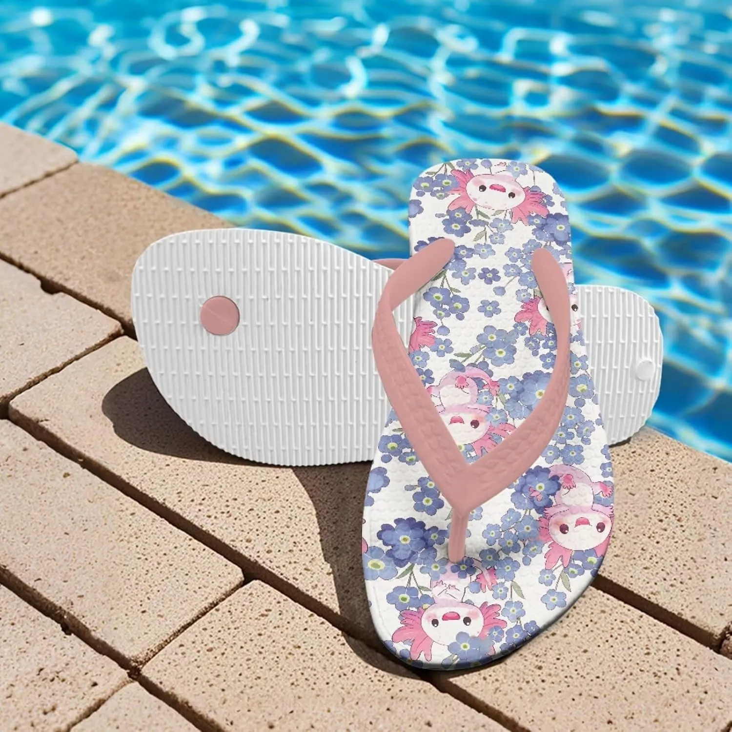 Girls Boys Cute Animal Flip Flops Sandals Kids Water Shoes Thong Beach Slides Slip On Quick Dry