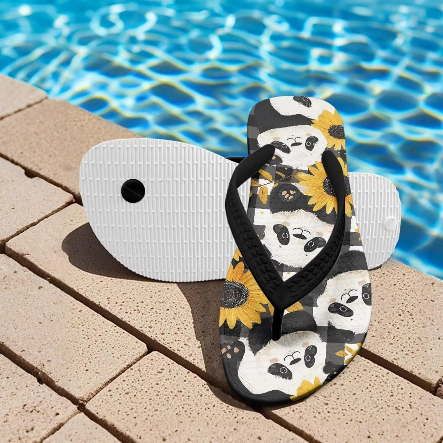 Girls Boys Flip Flops Sandals Kids Water Shoes - Cartoon Print - Thong Beach Slides Summer Slip-on