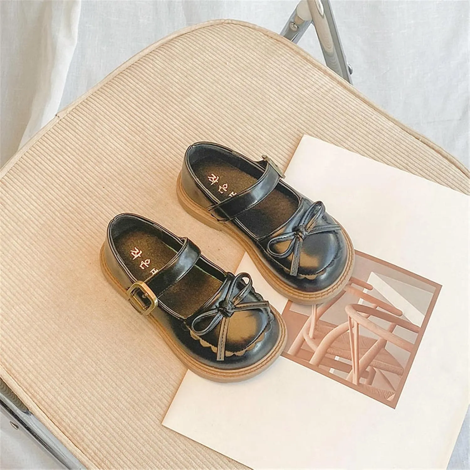Girls Kids Mary Jane Shoes 𝗟ow Heels Closed Toe Ankle Sandals Childrens Girl Breathable Non Slip Soft Dress Dance Shoes