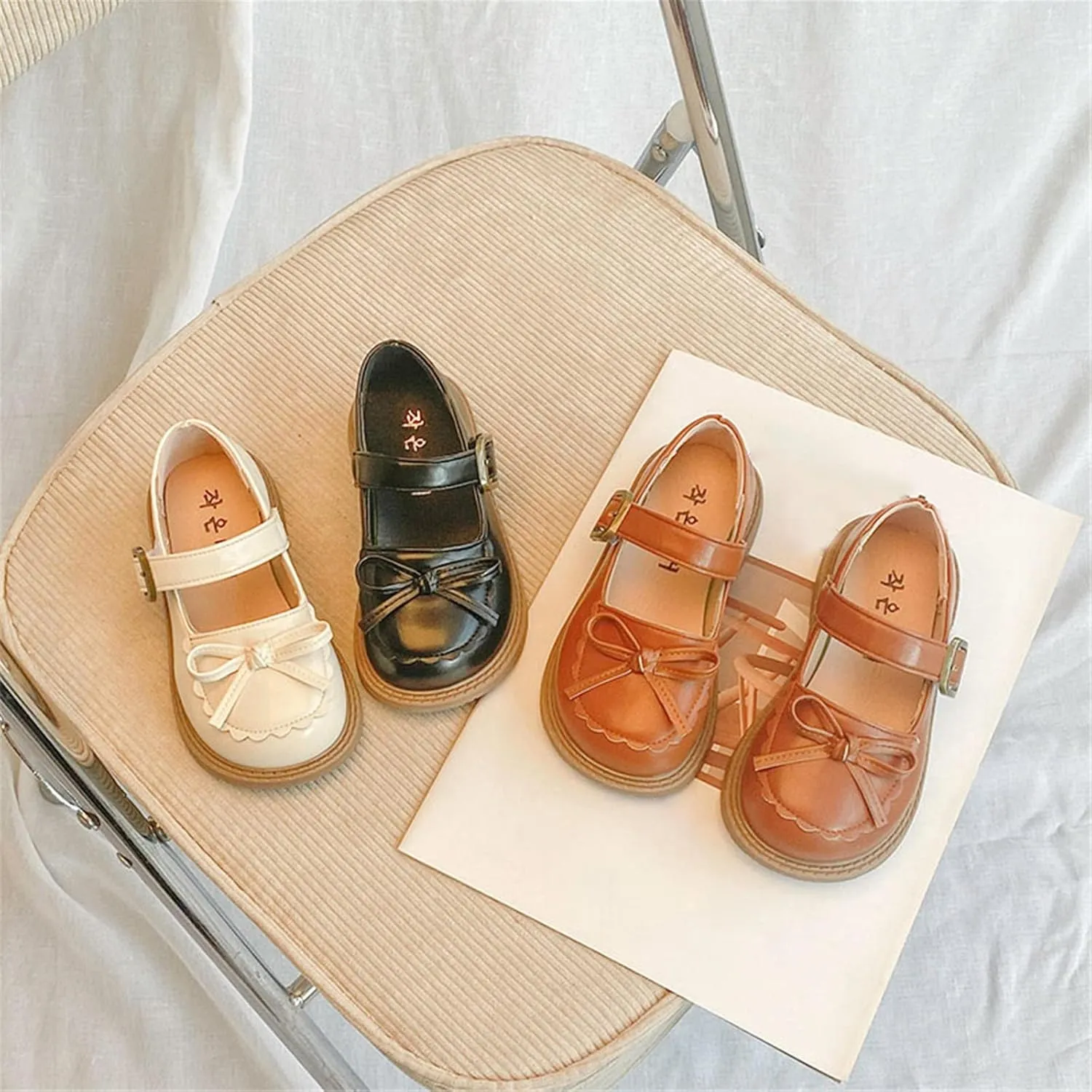 Girls Kids Mary Jane Shoes 𝗟ow Heels Closed Toe Ankle Sandals Childrens Girl Breathable Non Slip Soft Dress Dance Shoes