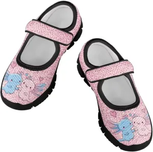 Girl's Mary Jane Shoes Cute Animal Print Lightweight Casual Shoes for Back to School Camping