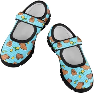 Girl's Mary Jane ShoesToddler Cute Casual Anti-Skid Mesh Sneaker with Magic Sticker for School