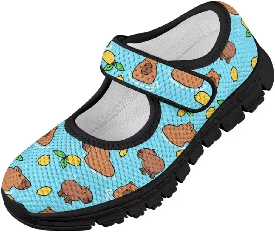 Girl's Mary Jane ShoesToddler Cute Casual Anti-Skid Mesh Sneaker with Magic Sticker for School