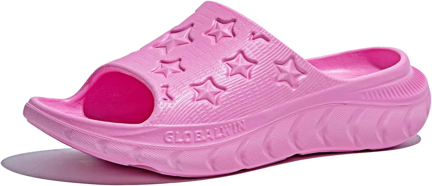 GLOBALWIN Sports Recovery Slides for Women Ava Sports Sandals With Comfortable Arch Support Indoor Outdoor Cloud Slippers Reduce Stress on Feet Lightweight Pillow Slides