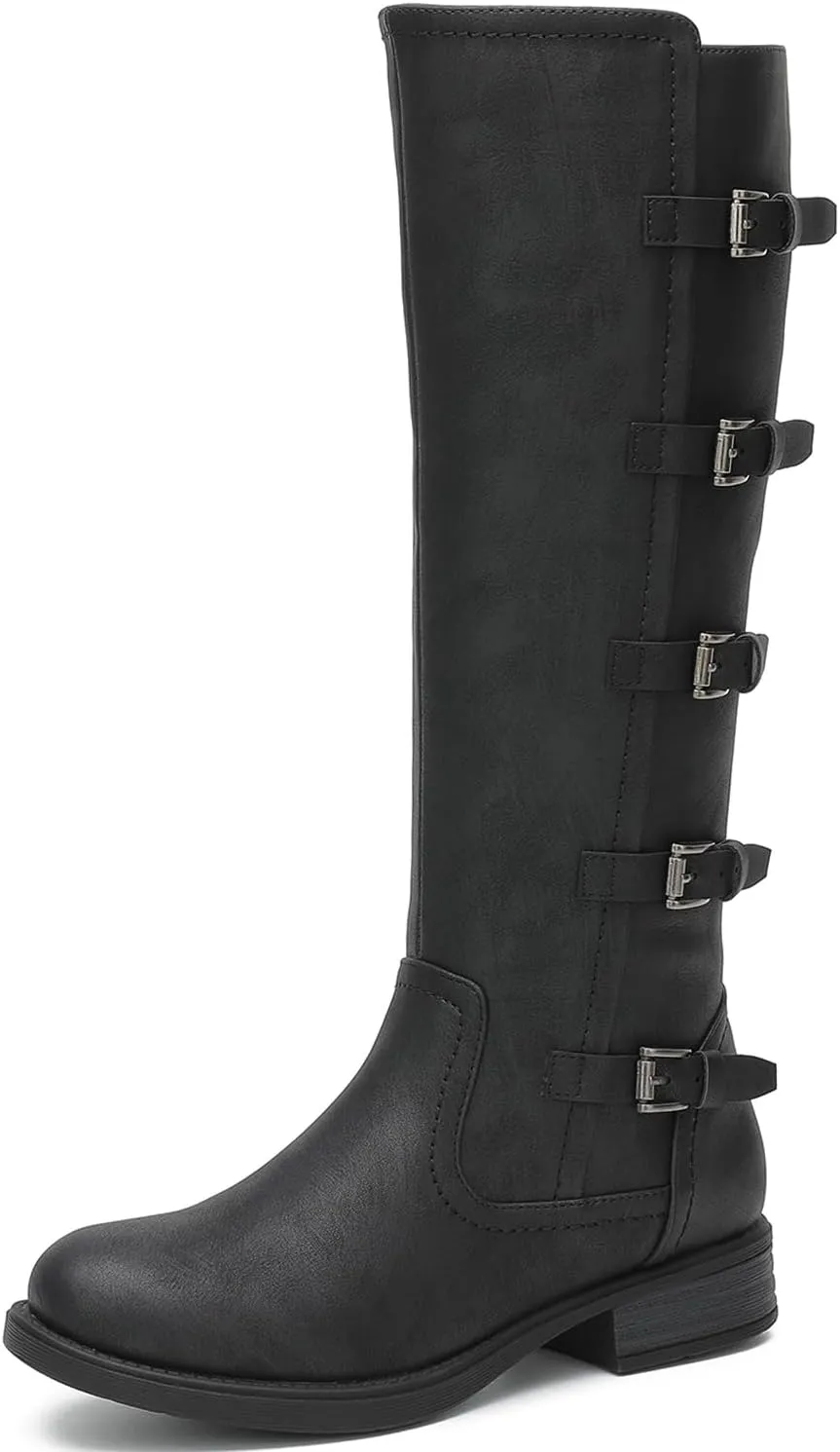 GLOBALWIN Women's Knee High Boots Horseback Riding Tall Boots For Women With Low Heel Comforable For Walking