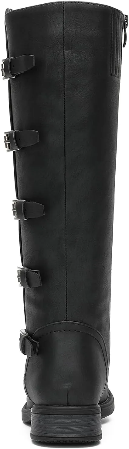 GLOBALWIN Women's Knee High Boots Horseback Riding Tall Boots For Women With Low Heel Comforable For Walking