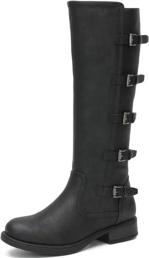 GLOBALWIN Women's Knee High Boots Horseback Riding Tall Boots For Women With Low Heel Comforable For Walking