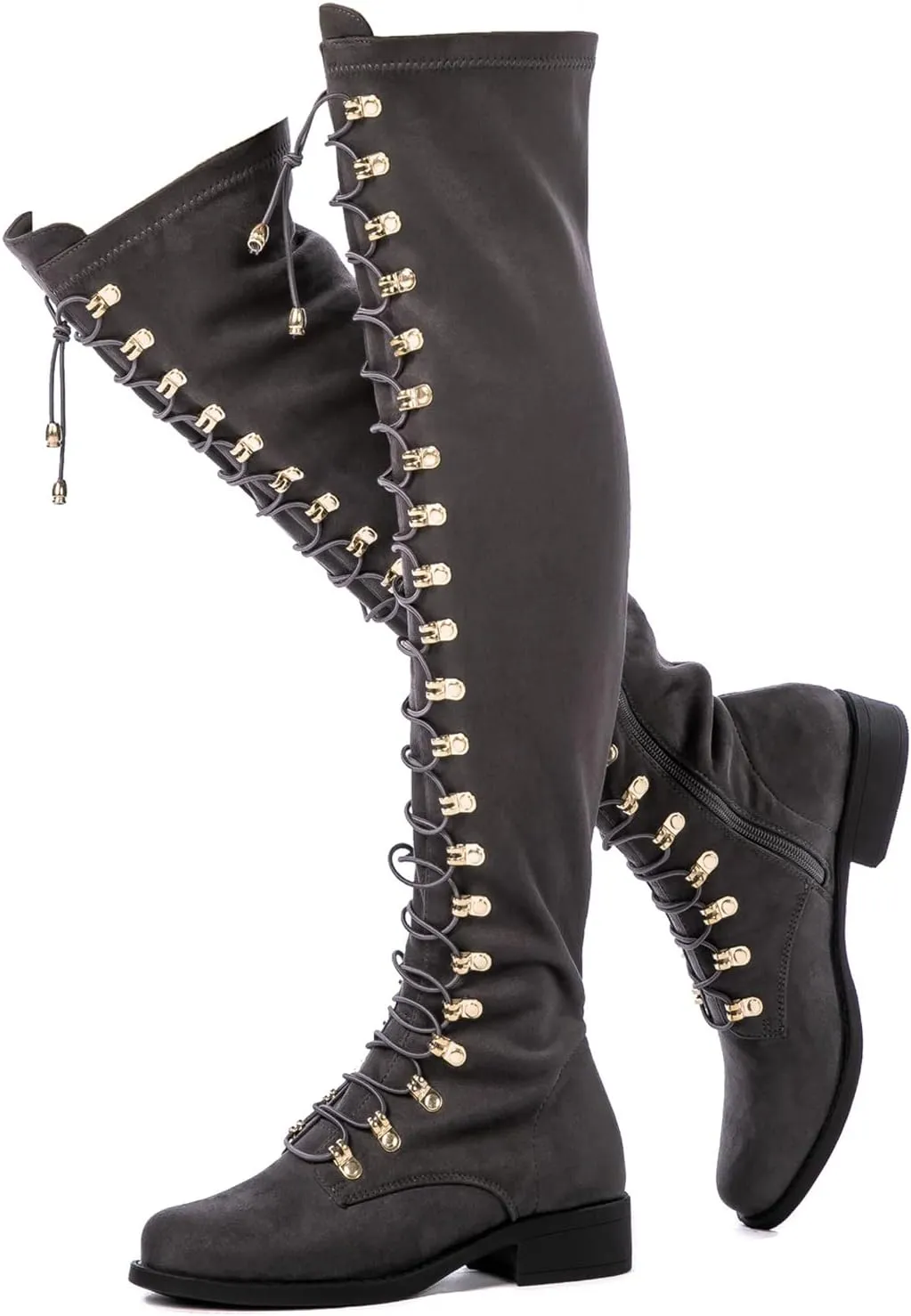 GLOBALWIN Women's Over The Knee Thigh High Tall Boots for Women Long Boots with Side Zipper
