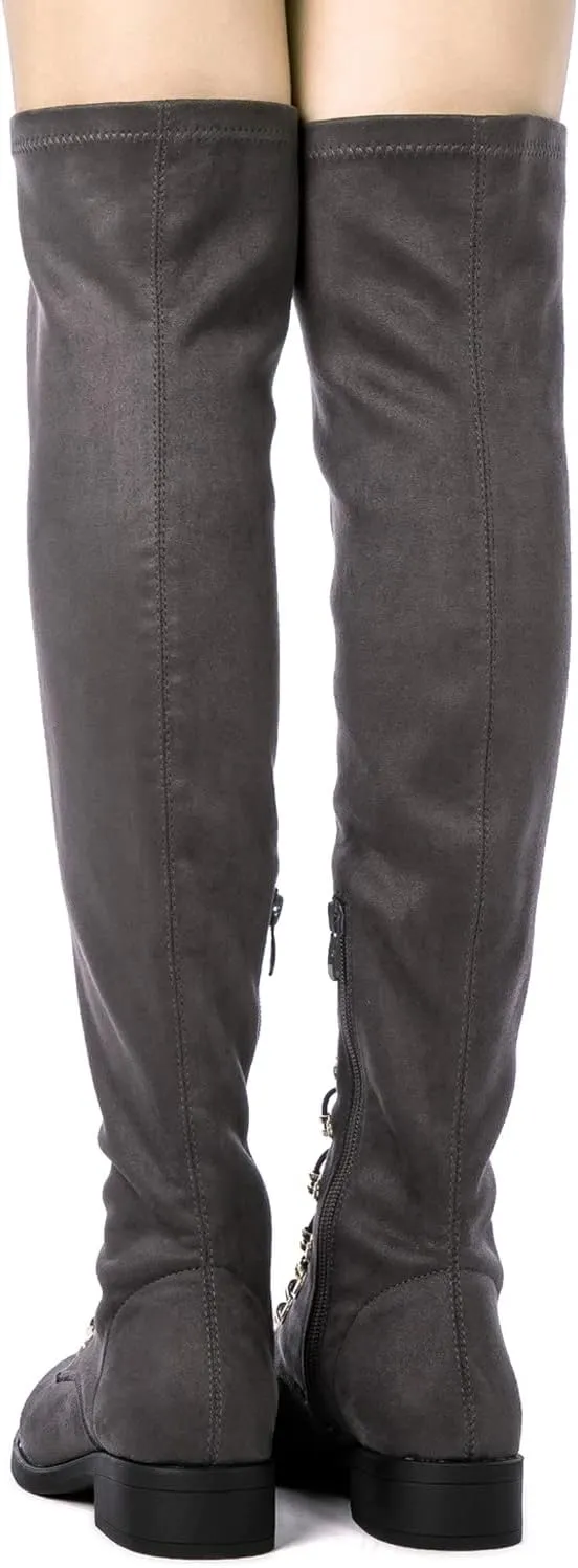 GLOBALWIN Women's Over The Knee Thigh High Tall Boots for Women Long Boots with Side Zipper