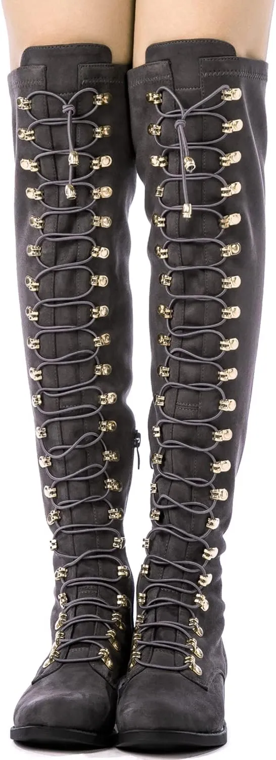 GLOBALWIN Women's Over The Knee Thigh High Tall Boots for Women Long Boots with Side Zipper