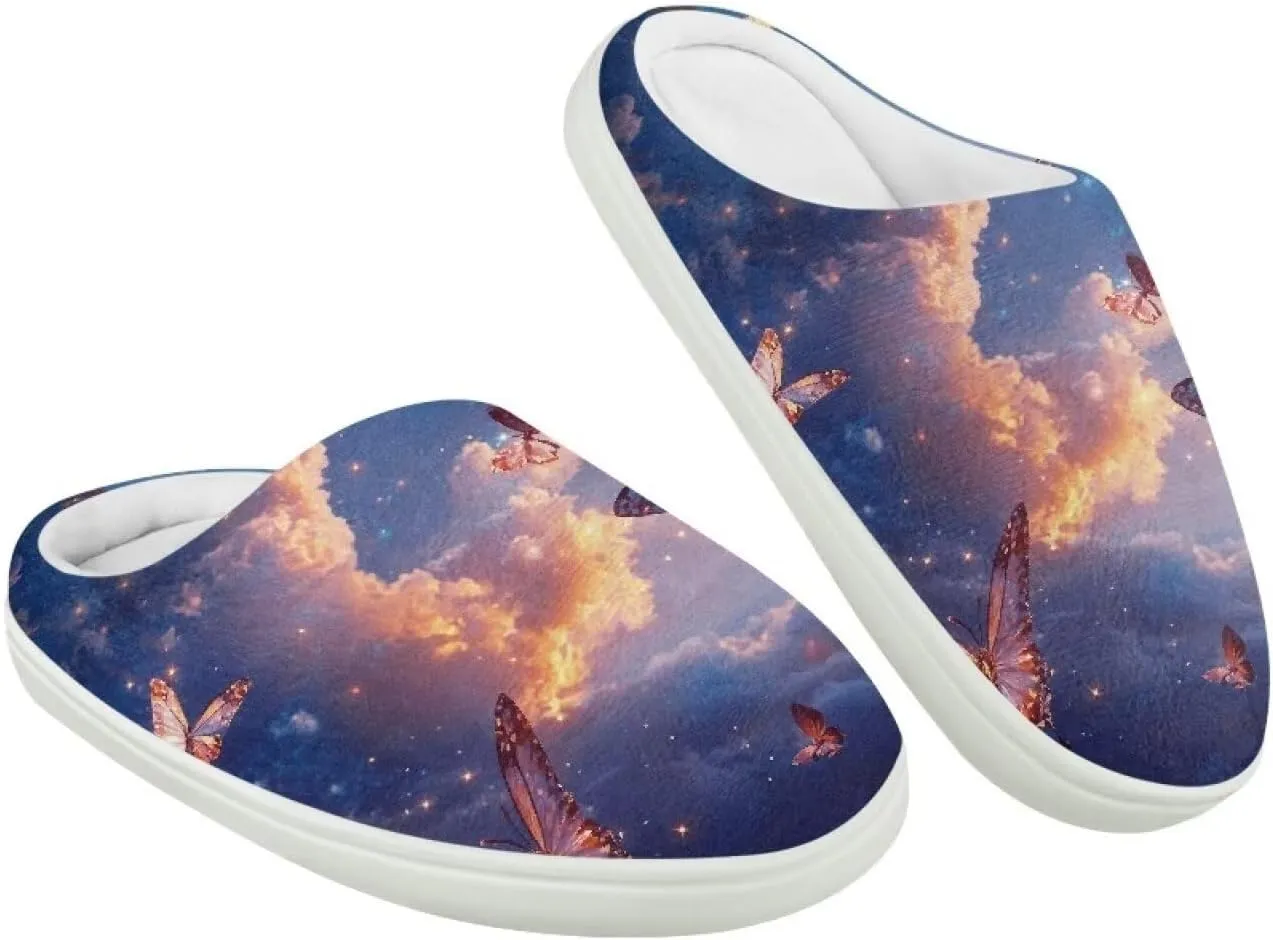 GOSTONG Kids Slippers Breathable Warm Fuzzy Lining Winter House Slippers Non Slip Girls Boys Slip on Home Shoes US 9-15 White