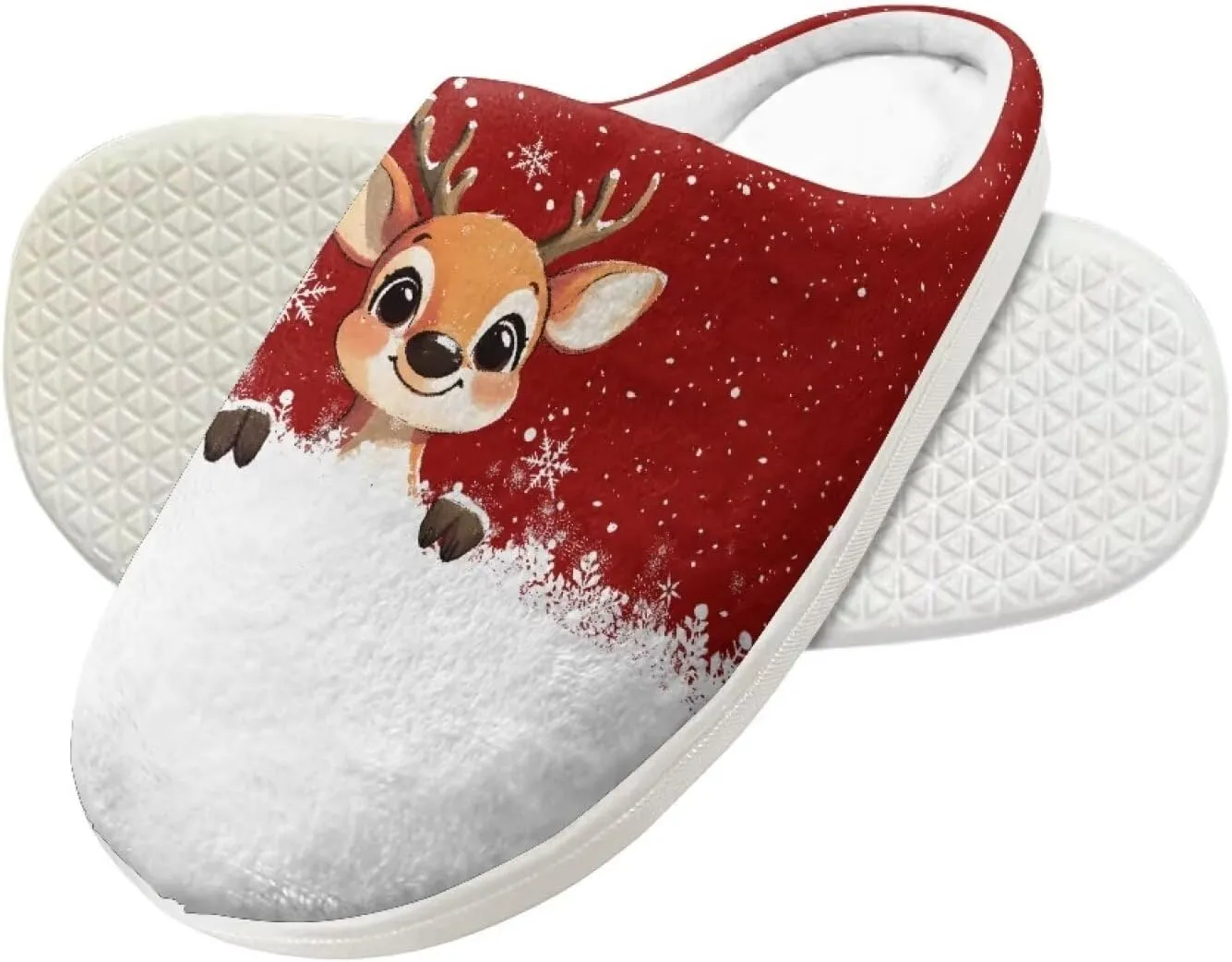 GOSTONG Kids Slippers Easy Slip-on House Slippers for Girls Boys Slip Resistant Non Slip Soft Indoor Walking Shoes White 9-16