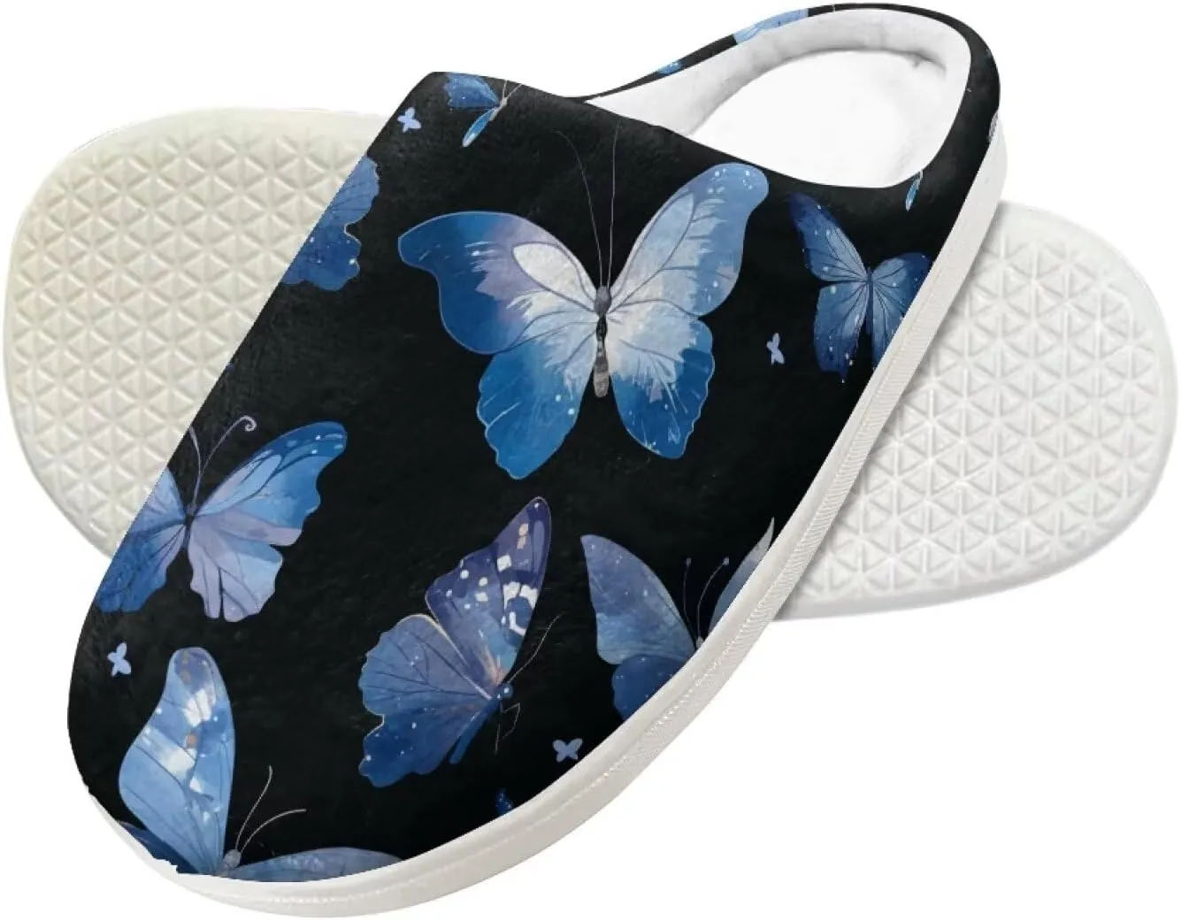 GOSTONG Kids Slippers Easy Slip-on House Slippers for Girls Boys Slip Resistant Non Slip Soft Indoor Walking Shoes White 9-16