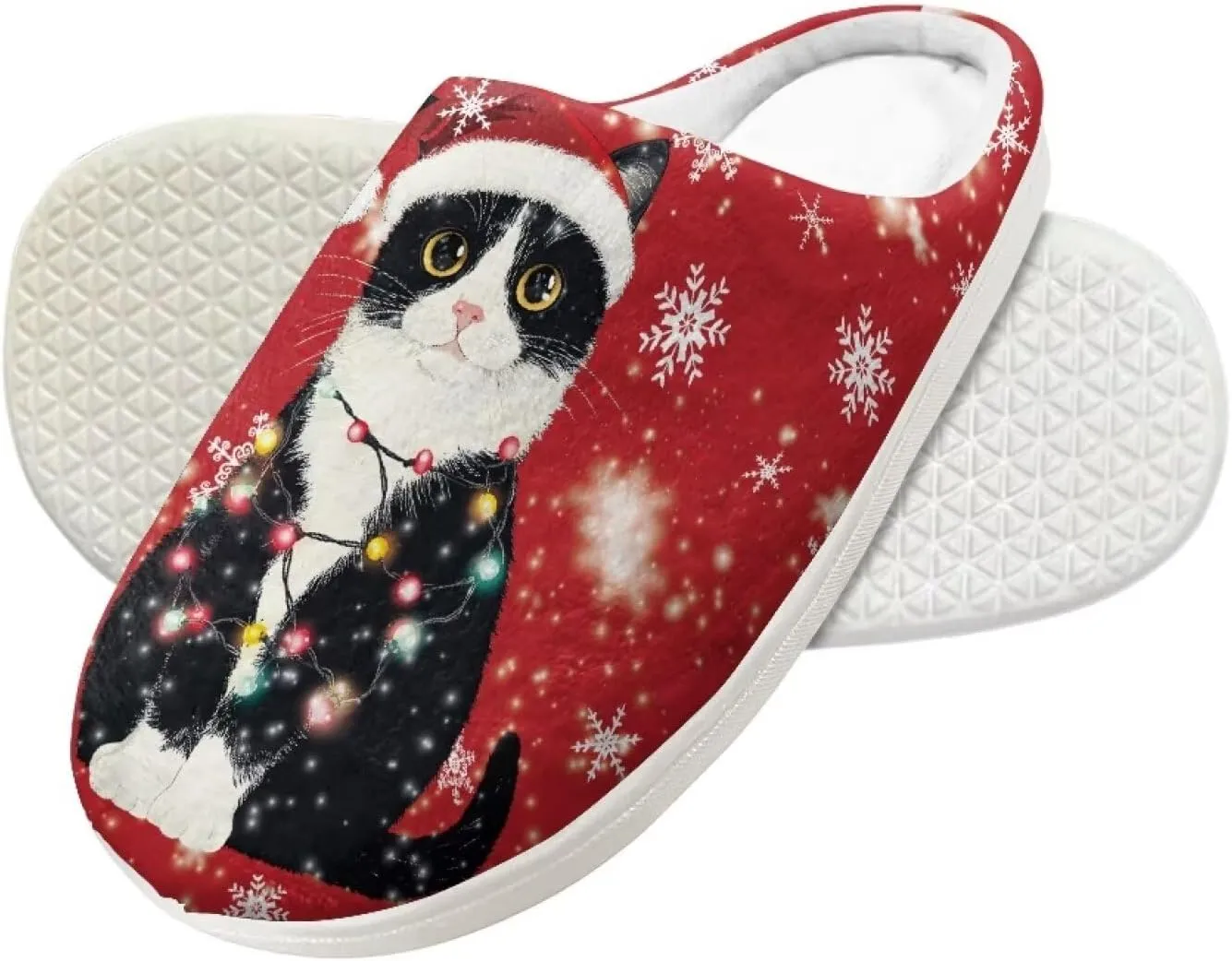 GOSTONG Kids Slippers Easy Slip-on House Slippers for Girls Boys Slip Resistant Non Slip Soft Indoor Walking Shoes White 9-16