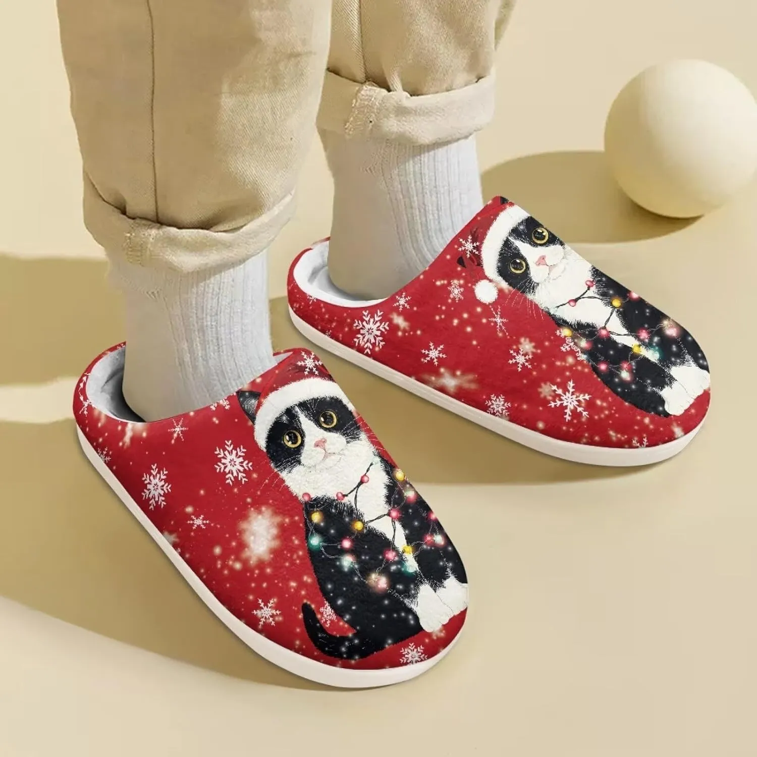 GOSTONG Kids Slippers Easy Slip-on House Slippers for Girls Boys Slip Resistant Non Slip Soft Indoor Walking Shoes White 9-16