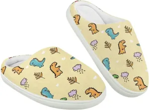 GOSTONG Kids Winter Slippers Warm Fuzzy Lining Cosy Home Slippers Girls Boys Easy Slip-ins Non Slip Kids Shoes White US 9-15