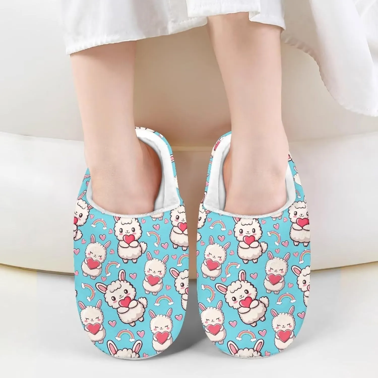 GOSTONG Kids Winter Slippers with Warm Fuzzy Lined Soft Fluffy Plush Slippers Boys Girls Non Slip Home Cotton Shoes US 9-15