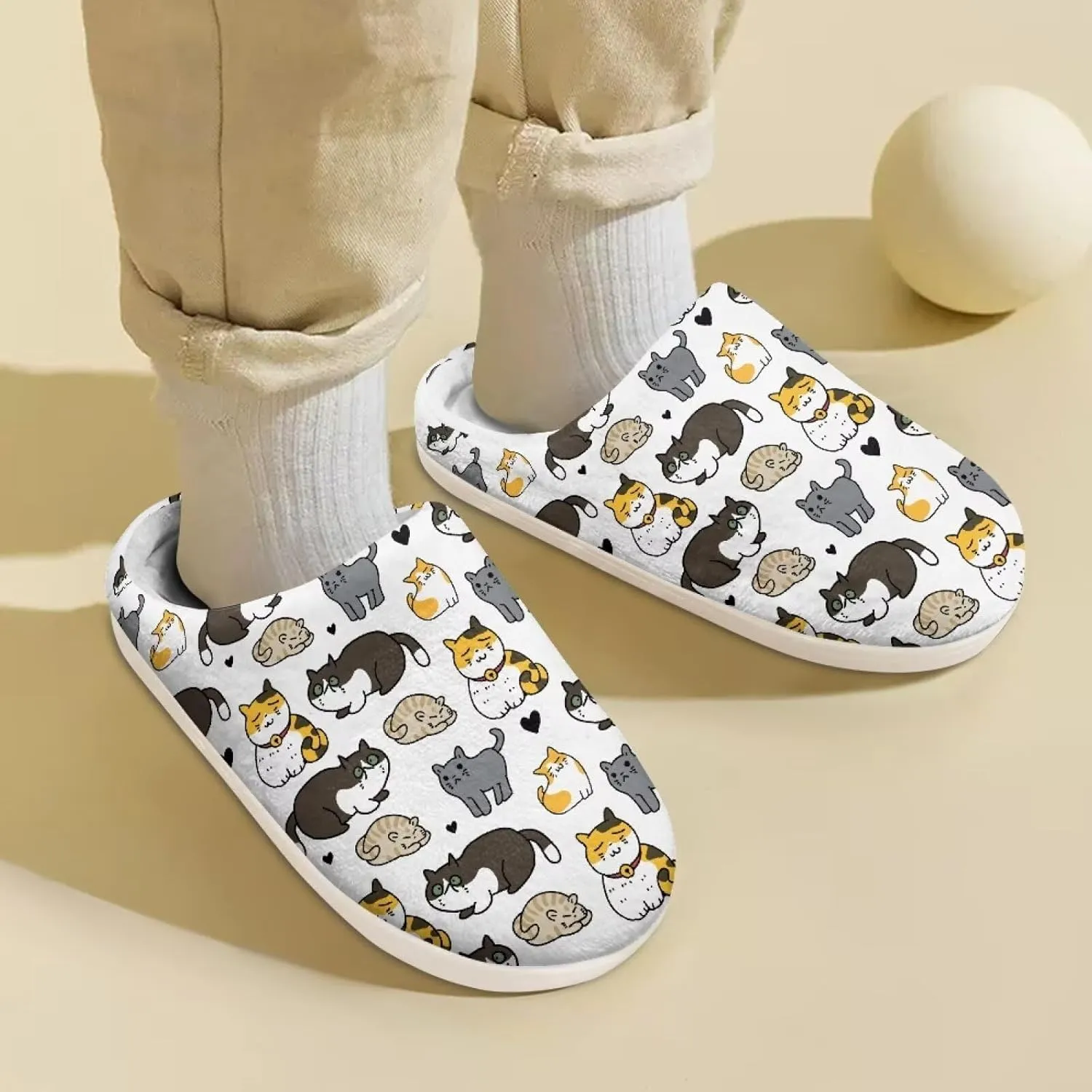 GOSTONG Kids Winter Slippers with Warm Fuzzy Lined Soft Fluffy Plush Slippers Boys Girls Non Slip Home Cotton Shoes US 9-15
