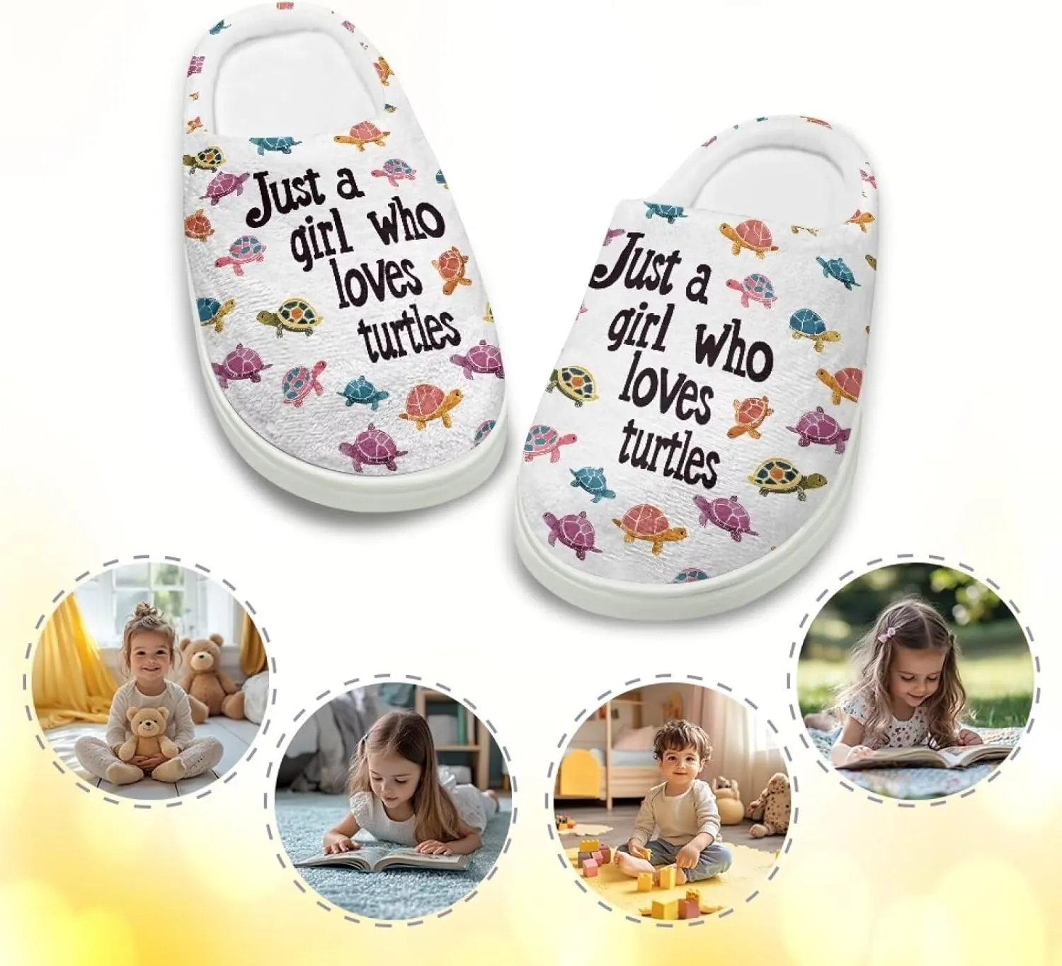 GOSTONG Kids Winter Slippers with Warm Fuzzy Lined Soft Fluffy Plush Slippers Boys Girls Non Slip Home Cotton Shoes US 9-15