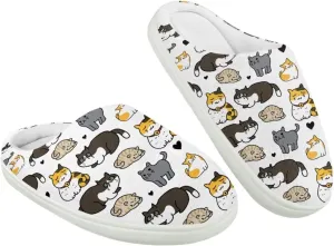 GOSTONG Kids Winter Slippers with Warm Fuzzy Lined Soft Fluffy Plush Slippers Boys Girls Non Slip Home Cotton Shoes US 9-15