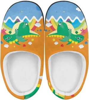 GOSTONG Unisex Kids Slippers Soft Fuzzy Warm Winter Slippers Slip in Home Slippers Non Slip Kids Walking Shoes Black US 9-15