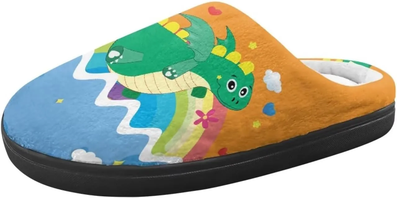 GOSTONG Unisex Kids Slippers Soft Fuzzy Warm Winter Slippers Slip in Home Slippers Non Slip Kids Walking Shoes Black US 9-15