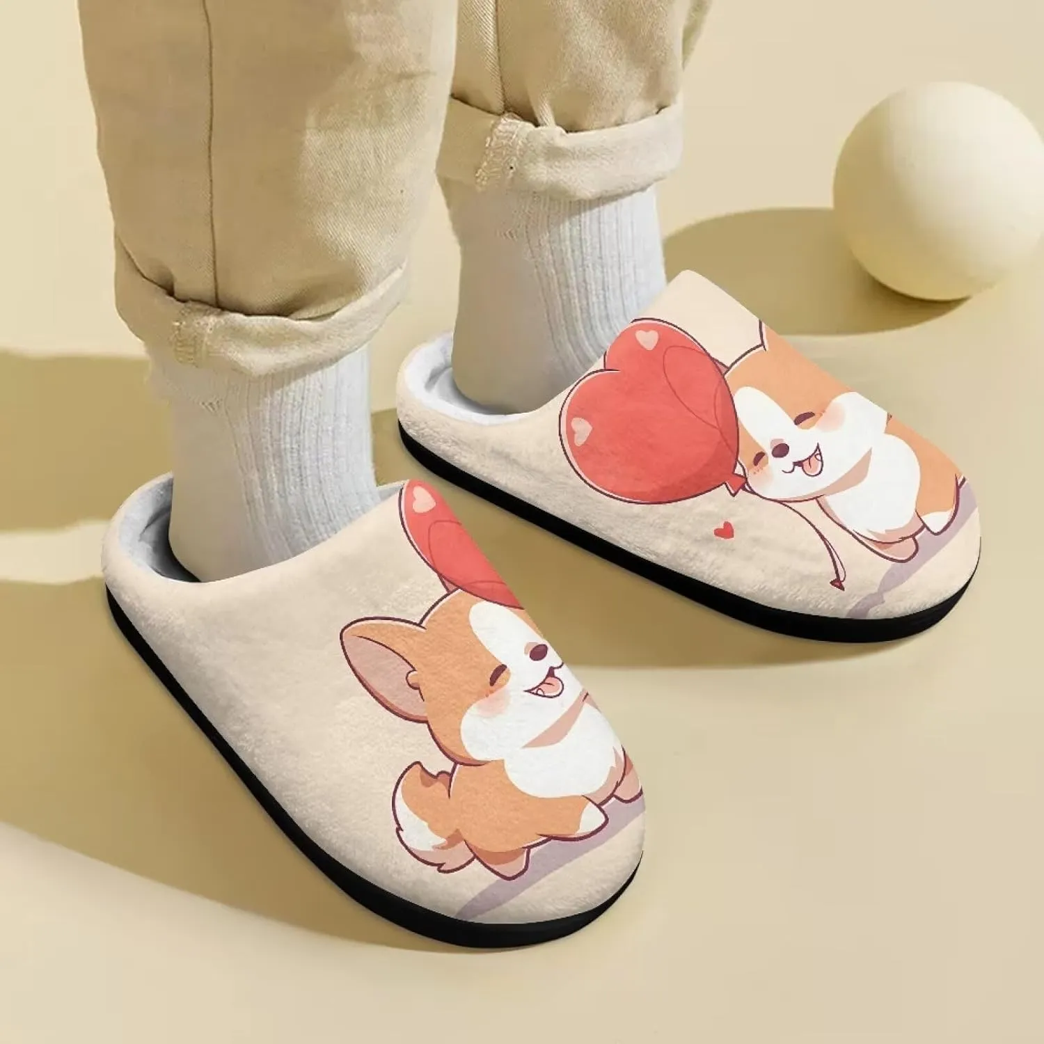 GOSTONG Unisex Kids Slippers Warm Plush Soft Winter House Slippers Non Slip Girls Boys Comfort Home Shoes US 9-15 Black Sole