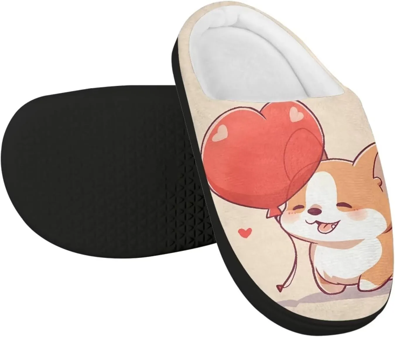 GOSTONG Unisex Kids Slippers Warm Plush Soft Winter House Slippers Non Slip Girls Boys Comfort Home Shoes US 9-15 Black Sole