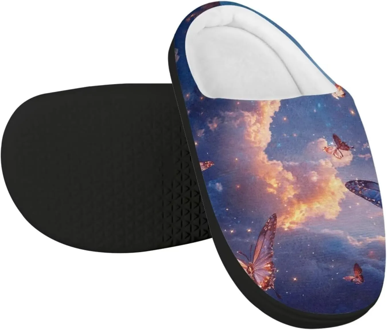 GOSTONG Unisex Kids Slippers Warm Plush Soft Winter House Slippers Non Slip Girls Boys Comfort Home Shoes US 9-15 Black Sole