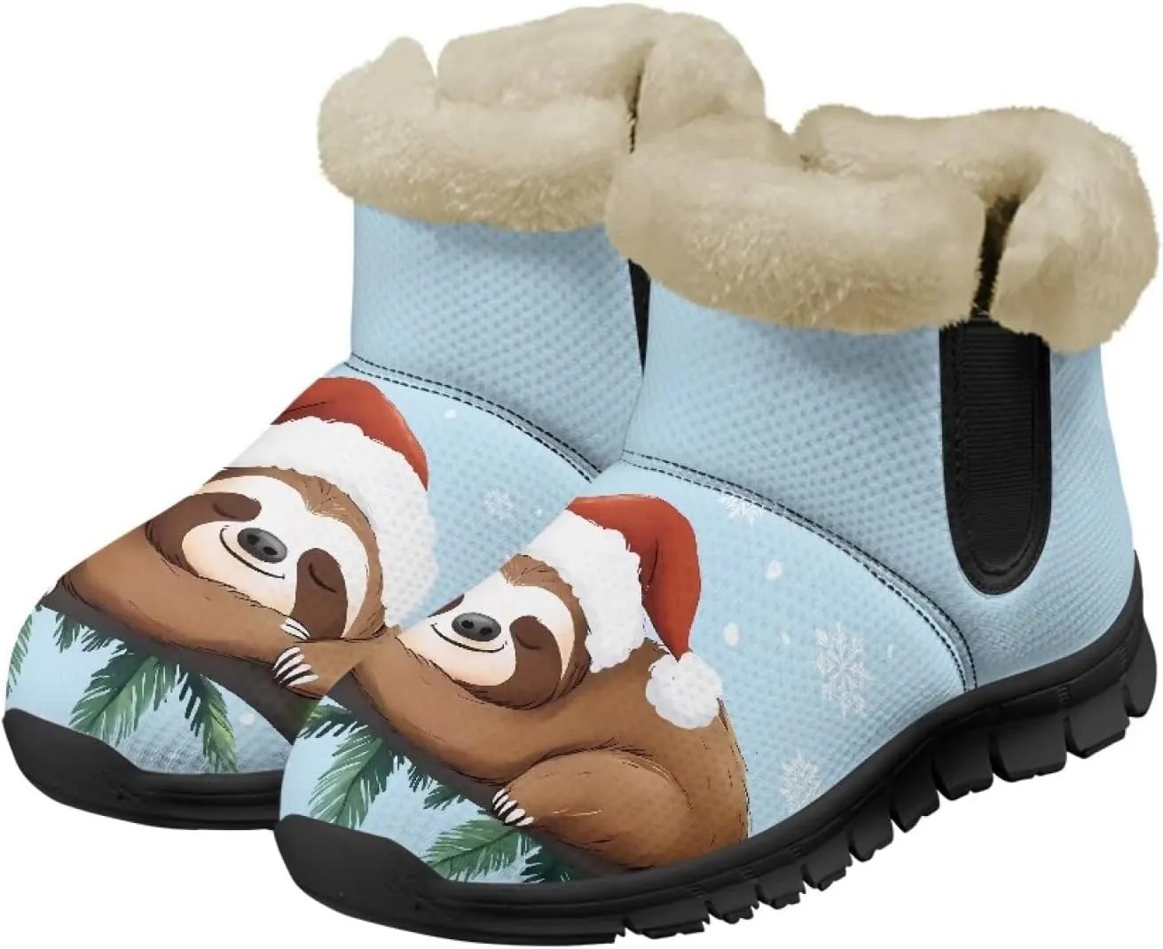 GOSTONG Women's Winter Snowboot Slip On Furry Lined Ankle Boots Comfortable Non Slip Hiking Tennis Booties Warm Thickening Shoes Size 6-12