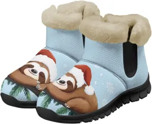GOSTONG Women's Winter Snowboot Slip On Furry Lined Ankle Boots Comfortable Non Slip Hiking Tennis Booties Warm Thickening Shoes Size 6-12