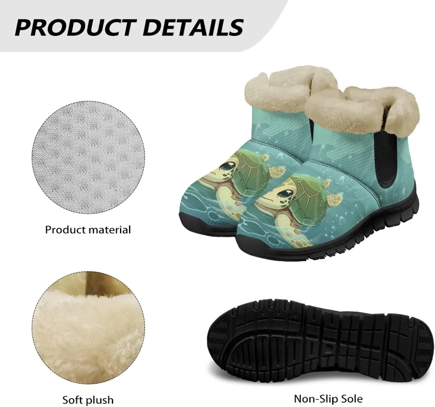 GOSTONG Women's Winter Snowboot Slip On Furry Lined Ankle Boots Comfortable Non Slip Hiking Tennis Booties Warm Thickening Shoes Size 6-12