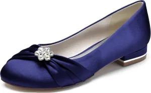Hanfike Girls Womens Wedding Dress Flats Slip-on Formal Party Evening Shoes with Knot JY250