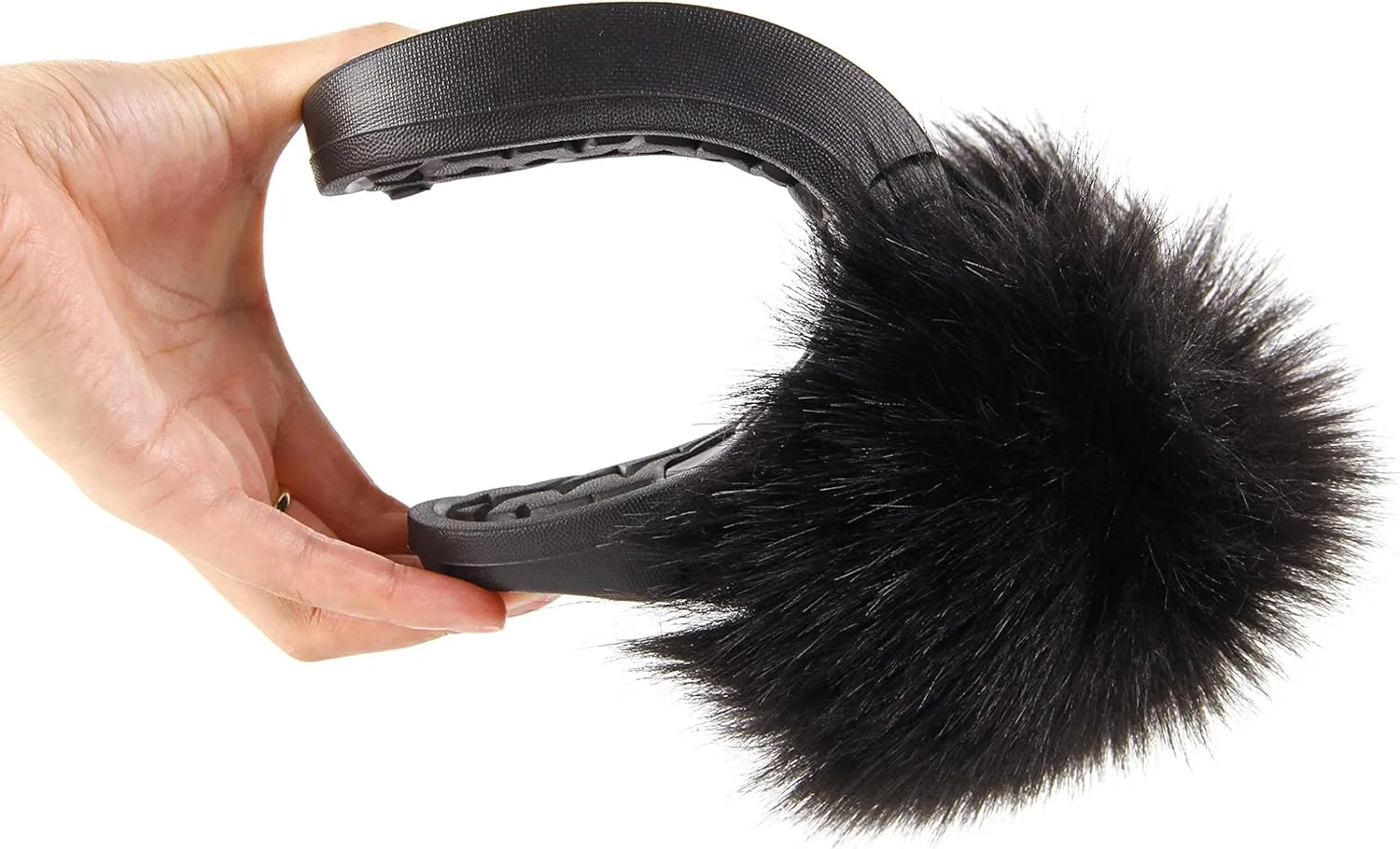 Hangrui Women's Faux Fur Slides, Open Toe Cute Slippers, Comfortable Sandals with Fluffy Fur