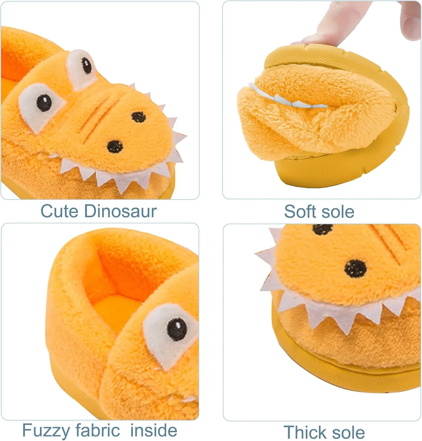 Happy Cherry Kids Cartoon Plush Slippers Boys Girls House Shoes Non-slip Winter Warm Shoes
