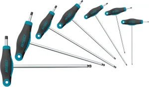 HAZET offset screwdriver set 829KK/7 I 7-piece tool set, drive: Hexagon socket, ergonomic HAZET 1-component T-handle, with ball head for manual operation