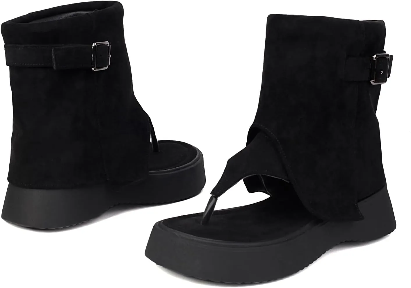 High Top Platform Sandals for Women Thongs Summer Bootie Sandals Buckle Gladiator Sandals Open-Toe