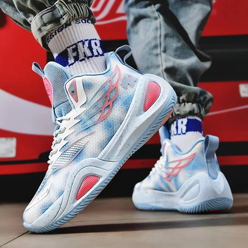 High Top Womens Mens Basketball Shoes Breathable Non Slip Unisex-Adult Outdoor Sneakers Cushioning Workout Shoes for Fitness