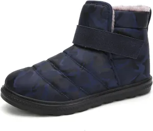 HiGropcore Womens Mens Winter Snow Boots Fully Fur Lined Slip On Ankle Booties Waterproof Thickening Fuzzy Snow Shoes