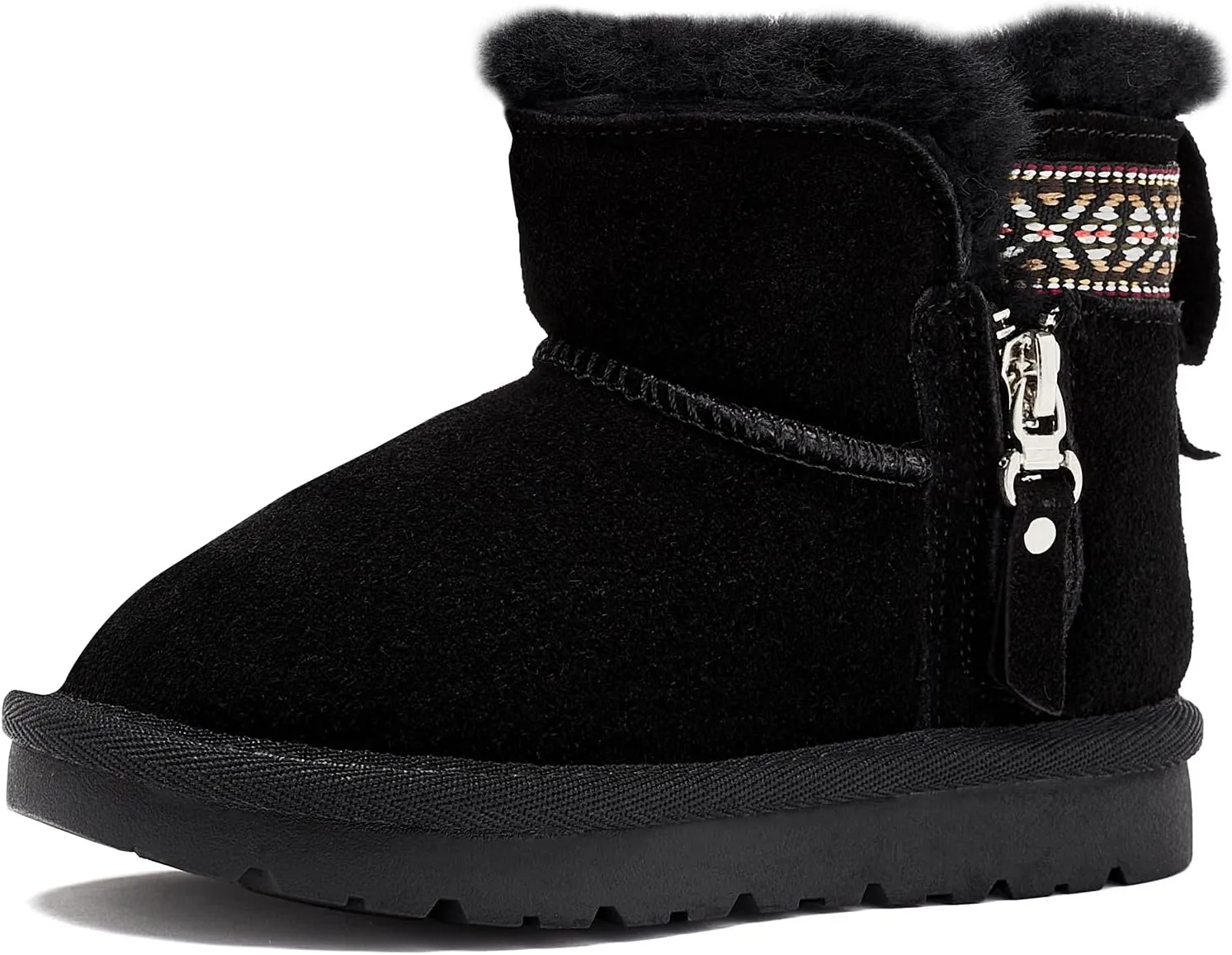 HOBIBEAR Toddler Snow Boots Winter Ankle Boots for Boys and Girls with Warm Faux Fur Lining