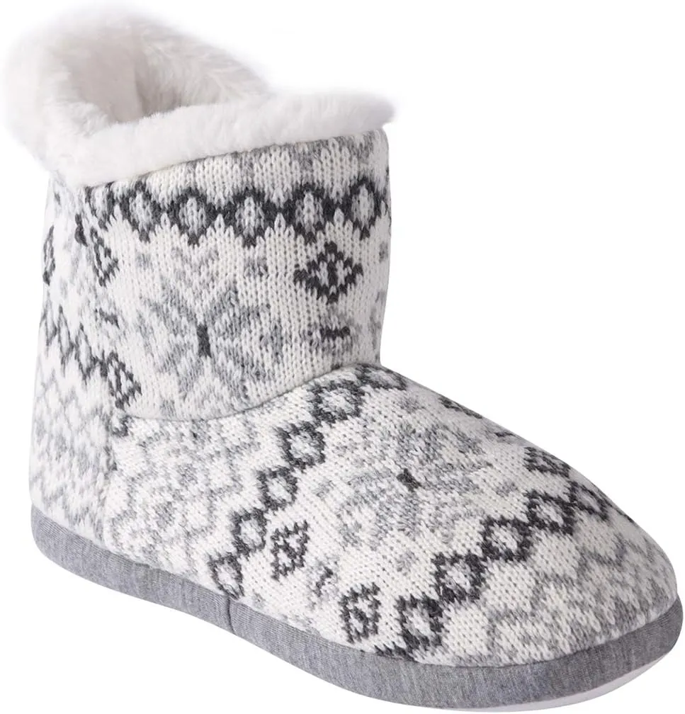 Home Slipper Bootie Slippers Women's Woolen Yarn Plush Lining Fuzzy Warm Indoor Ankle Boots