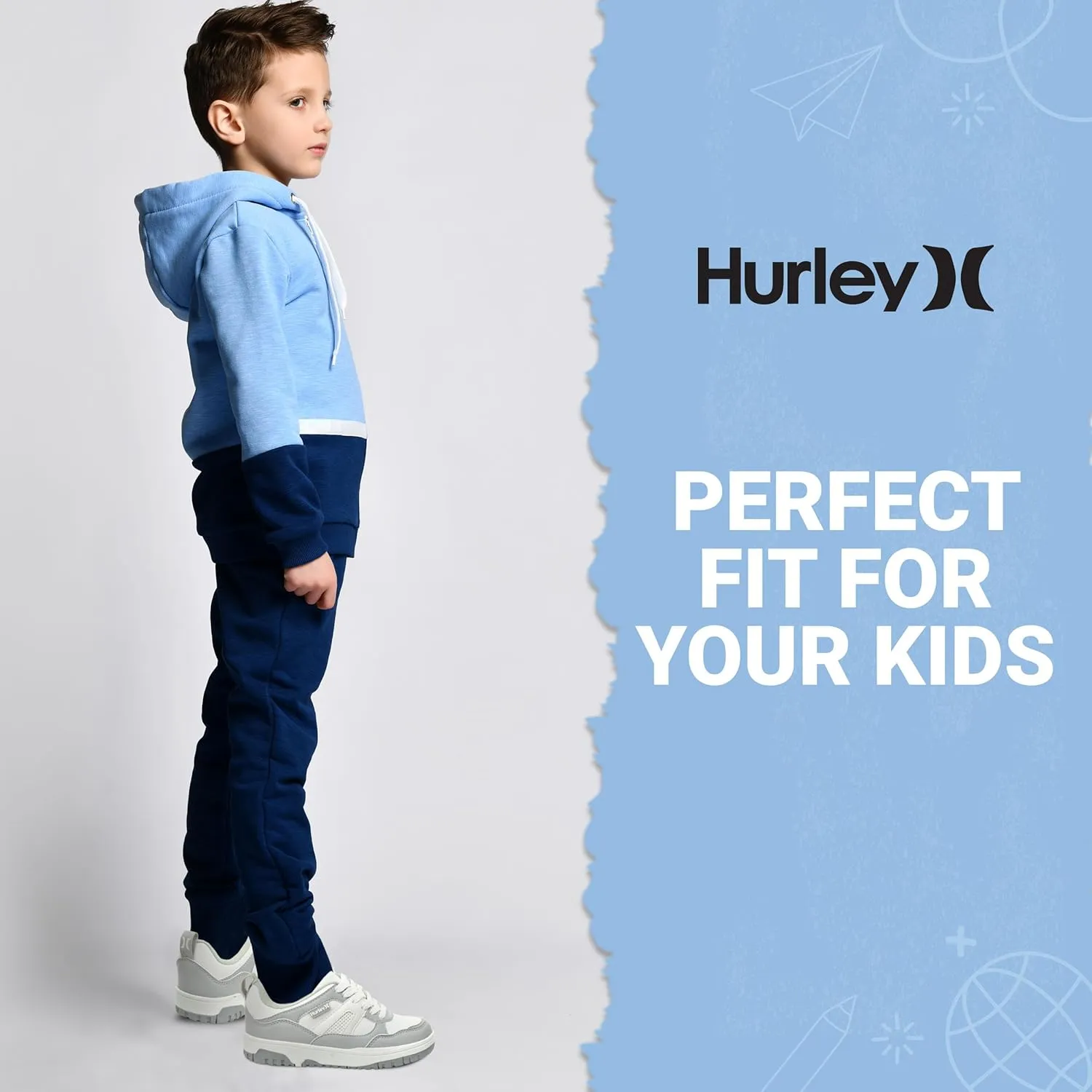 Hurley Kids' Jason Low Cut Sneakers, Lace Up Sneaker Shoes for Kids, Sports Shoes for Boys and Girls, Padded Sneakers with Durable Outsoles, Basketball Shoes for Kids