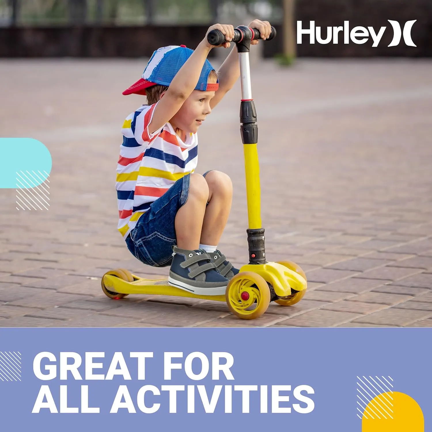 Hurley Kids Toddler and Little Kids Tedd Canvas Sneakers with Straps High Cut Skateboarding Shoes for Boys and Girls, Durable Shoes for School