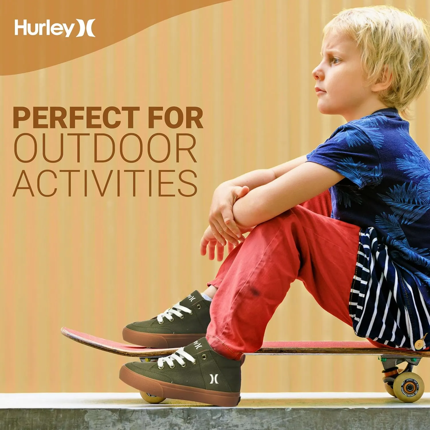 Hurley Roddy Kids High Top Skateboard Sneakers, Sports Shoes for Boys and Girls
